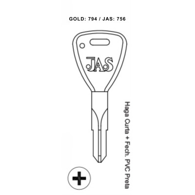 Haga Curta + Fech. PVC Preta - 756 - (PCT C/ 5 UNIDADES)