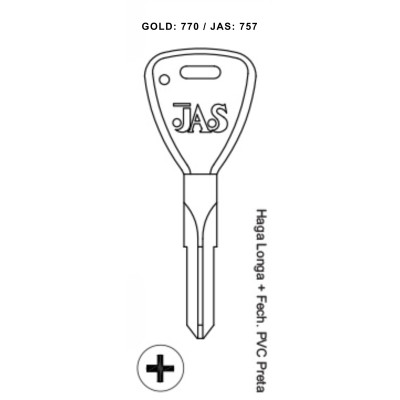 Haga Longa + Fech. PVC Preta - 757 - (PCT C/ 5 UNIDADES)