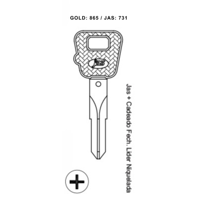 Jas + Cadeado Fech. Lider Niquelada - 731 - (PCT C/ 5 UNIDADES)